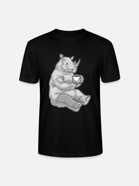 Rhino Coffee Mug - Stanley/Stella CRAFTER Unisex Organic T-Shirt - black