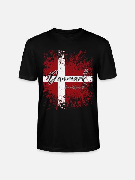 Flag of Denmark, Danish pride - Stanley/Stella CRAFTER Unisex Organic T-Shirt - black