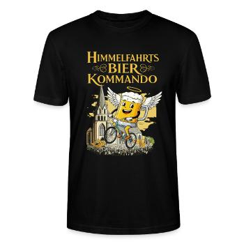 Himmelfahrts Bier Kommando - Lustiger Vatertag - Stanley/Stella Unisex Bio-T-Shirt CRAFTER - Schwarz - Vorne - Alina (178cm) & Michal (187cm)