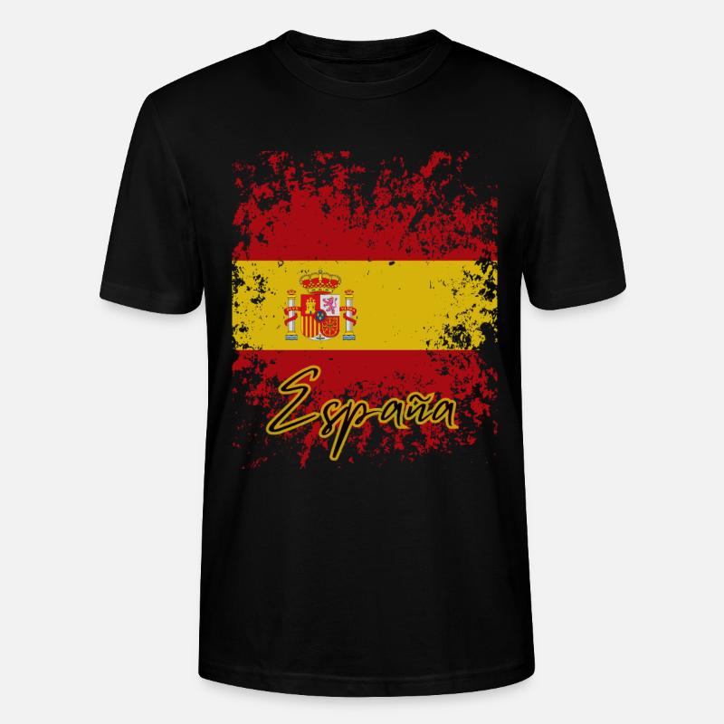 Fierté espagnole, drapeau de l’Espagne - T-shirt bio CRAFTER Stanley Stella Unisexe - noir