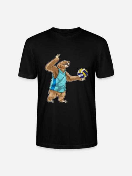 Sloth Volleyball Player Volleyball - Stanley/Stella CRAFTER Unisex Organic T-Shirt - black