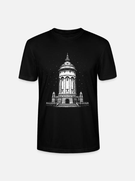 Mannheim's landmark at night - Stanley/Stella CRAFTER Unisex Organic T-Shirt - black