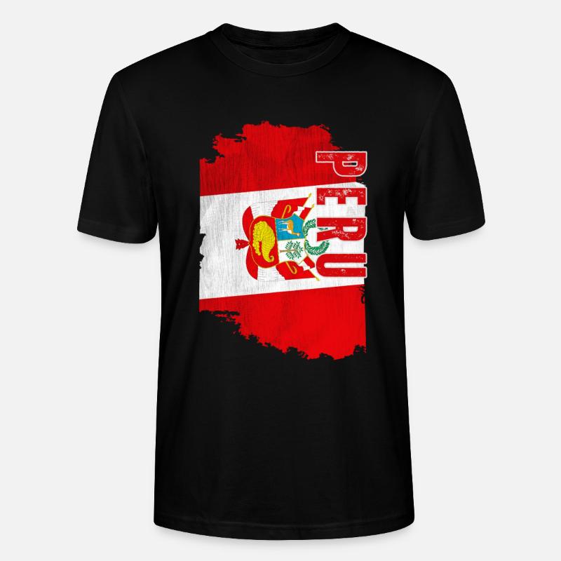 Vertikale peruanische Flagge, peruanischer Stolz - Stanley/Stella Unisex Bio-T-Shirt CRAFTER - Schwarz