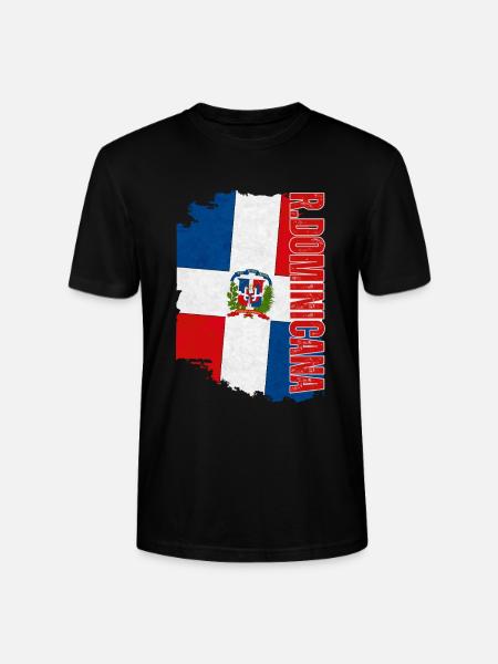 Vertical Dominican flag, Dominican pride - Stanley/Stella CRAFTER Unisex Organic T-Shirt - black