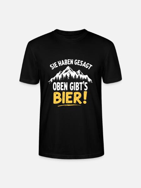 Wandern Oben gibt´s Bier - Stanley/Stella Unisex Bio-T-Shirt CRAFTER - Schwarz