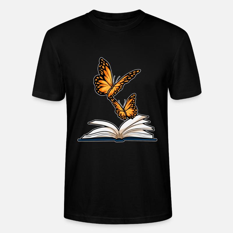 Butterfly Book - Stanley/Stella CRAFTER Unisex Organic T-Shirt - black