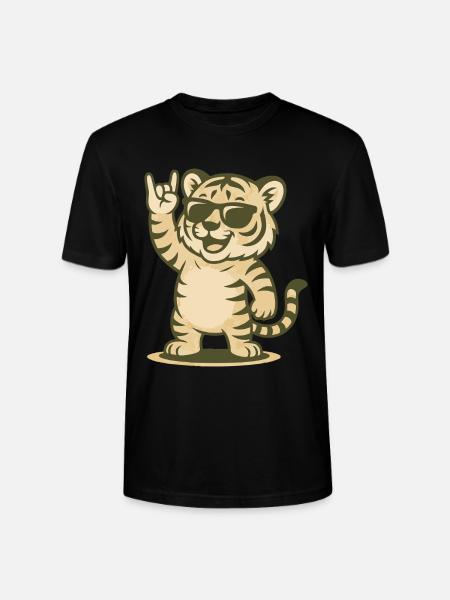 Rock'n'Roar Tiger - Stanley/Stella CRAFTER Unisex Organic T-Shirt - black