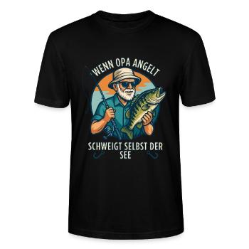 Angler Grandpa - Funny Angler Grandpa Design - T-shirt bio CRAFTER Stanley Stella Unisexe - noir - Devant - Alina (178cm) & Michal (187cm)