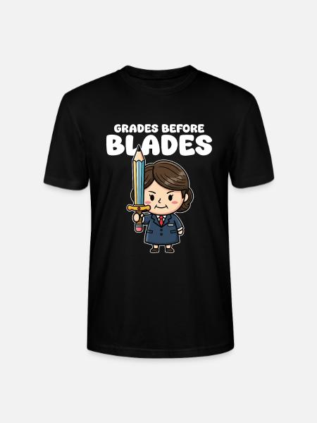 GRADES BEFORE BLADES - TEACHER GIFT - Stanley/Stella CRAFTER Unisex Organic T-Shirt - black