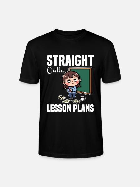STRAIGHT OUTTA LESSON PLANS - TEACHER GIFT - Stanley/Stella CRAFTER Unisex Organic T-Shirt - black