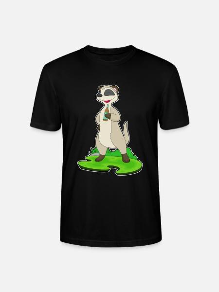 Erdmännchen Flasche Bier - Stanley/Stella Unisex Bio-T-Shirt CRAFTER - Schwarz