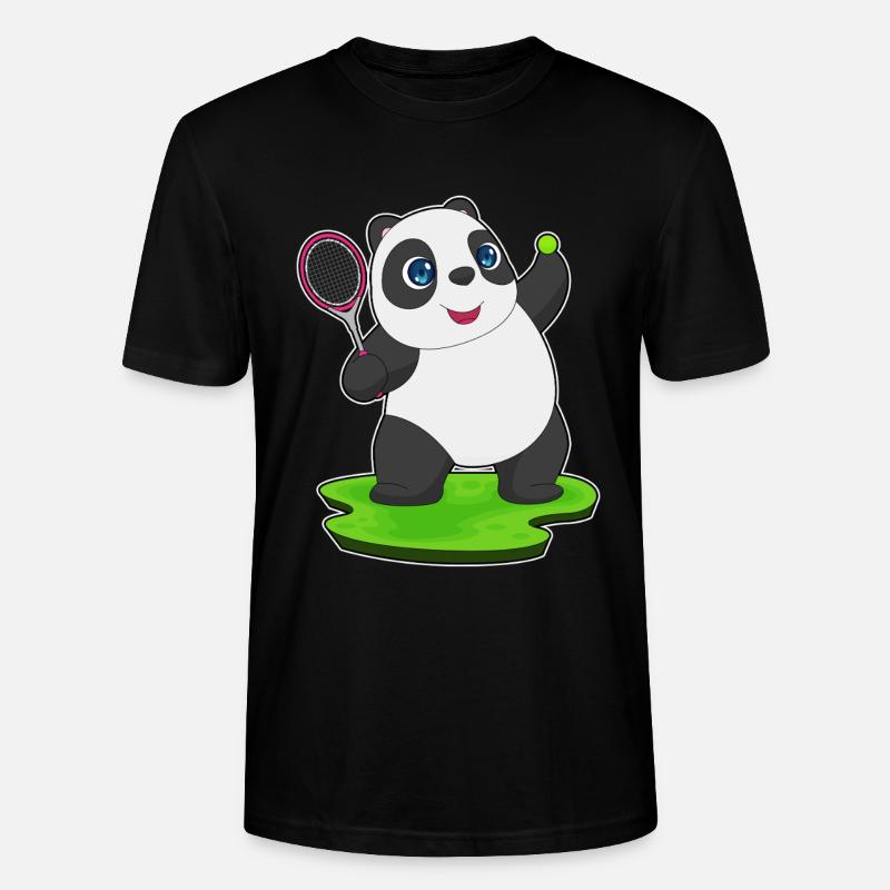 Raquette de tennis Panda - T-shirt bio CRAFTER Stanley Stella Unisexe - noir