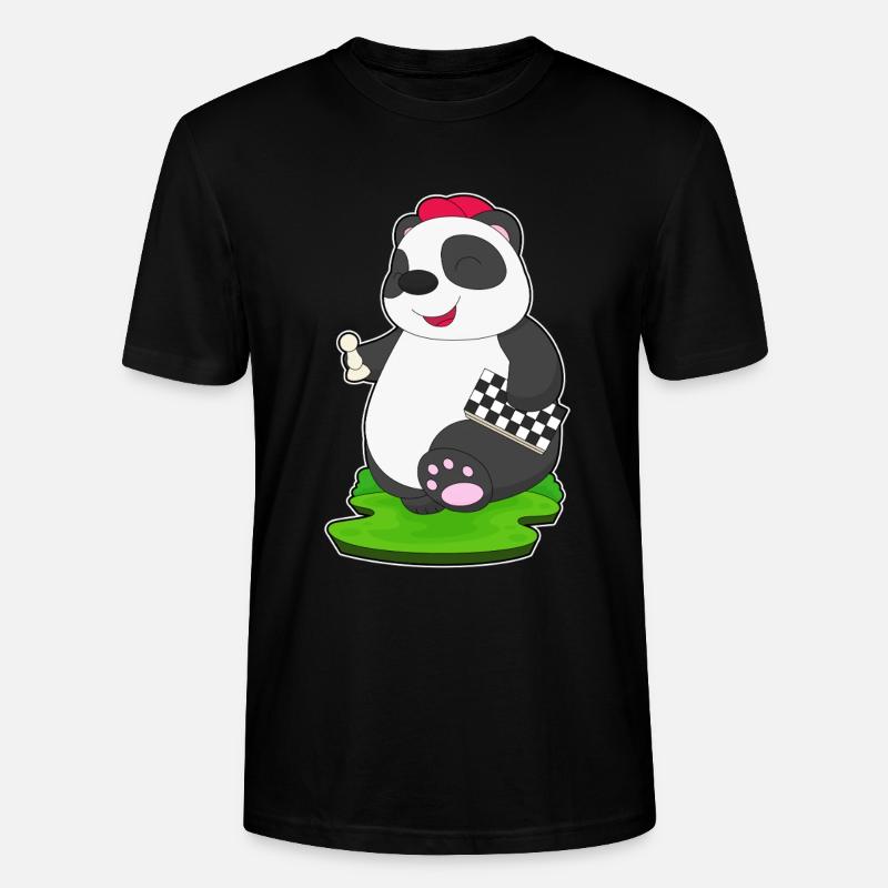 Panda Chess Piece Échiquier - T-shirt bio CRAFTER Stanley Stella Unisexe - noir