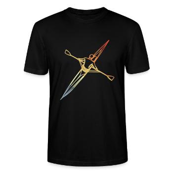 Ruder Skizze Vintage Look - Stanley/Stella Unisex Bio-T-Shirt CRAFTER - Schwarz - Vorne - Alina (178cm) & Michal (187cm)