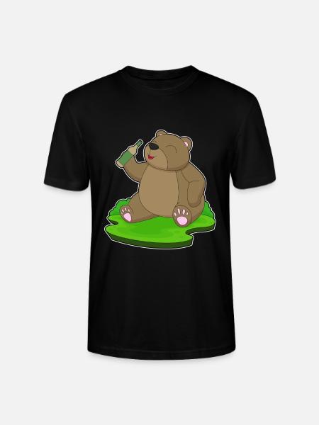 Bear bouteille de bière - T-shirt bio CRAFTER Stanley Stella Unisexe - noir