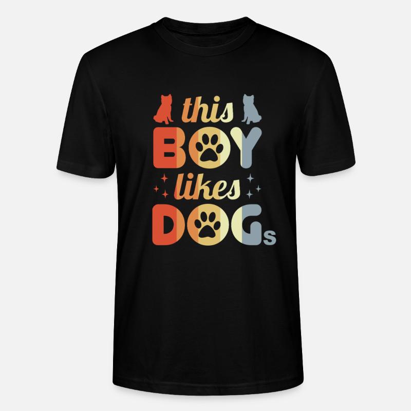 Junge der Hunde mag - Stanley/Stella Unisex Bio-T-Shirt CRAFTER - Schwarz