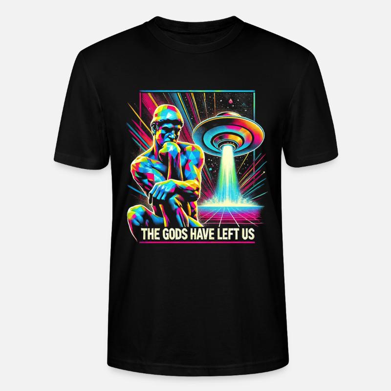Psychedelic Alien Invader Art - Stanley/Stella CRAFTER Unisex Organic T-Shirt - black
