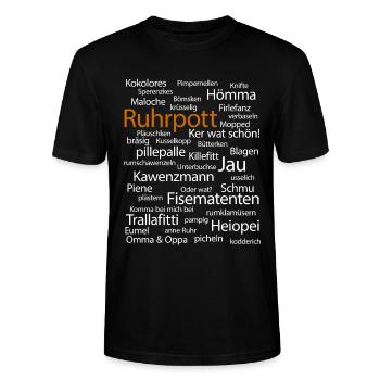 Ruhrpott Sprache Dortmund Bochum Hömma Ruhrdeutsch - Stanley/Stella Unisex Bio-T-Shirt CRAFTER - Schwarz - Vorne - Alina (178cm) & Michal (187cm)