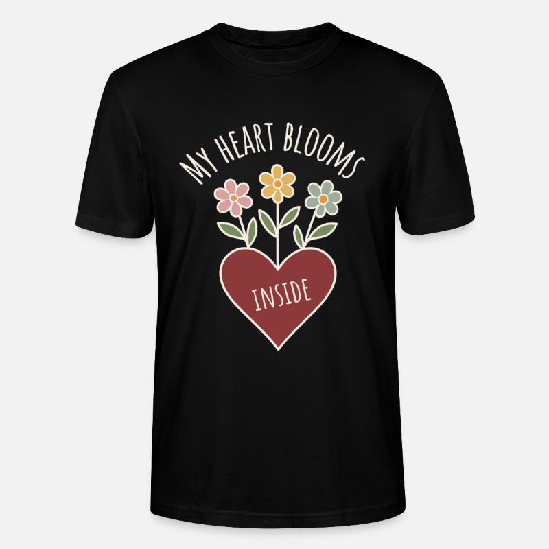 Herzblumen mit Positivspruch - Stanley/Stella Unisex Bio-T-Shirt CRAFTER - Schwarz