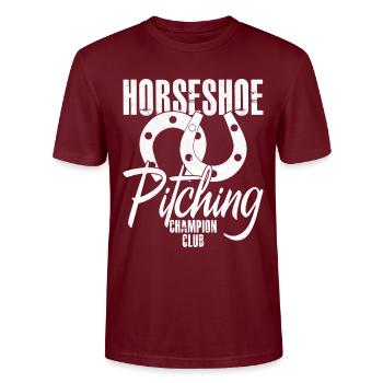 Horseshoe pitching - Stanley/Stella CRAFTER Unisex Organic T-Shirt - burgundy - Front - Alina (178cm) & Michal (187cm)