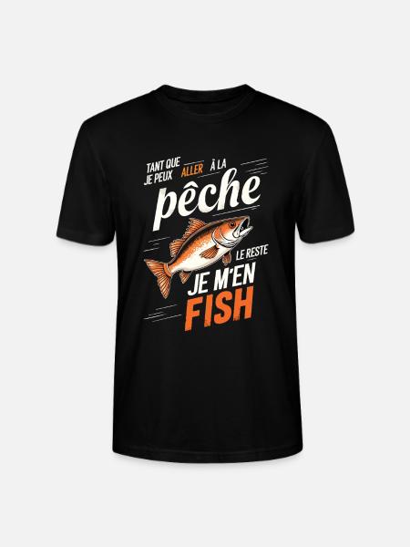 Humorous fishing draw - Stanley/Stella CRAFTER Unisex Organic T-Shirt - black