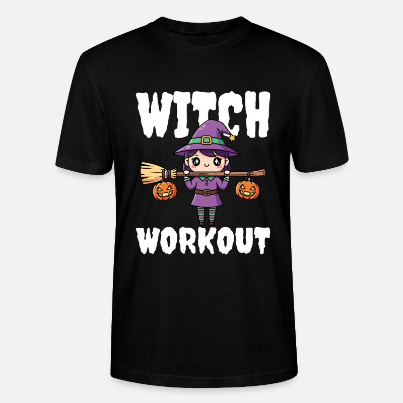 WITCH WORKOUT - WITCH HALLOWEEN - Stanley/Stella CRAFTER Unisex Organic T-Shirt - black