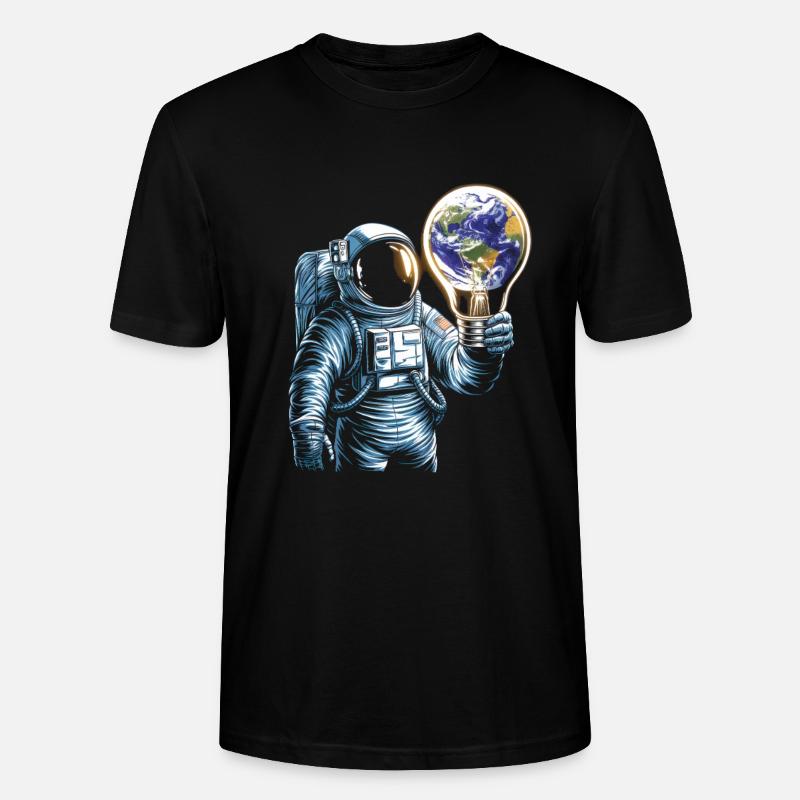 Astronaute spatial avec lampe globe - T-shirt bio CRAFTER Stanley Stella Unisexe - noir