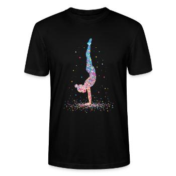 Gymnastik Gymnastaste Akrobatik – Silhouette - Stanley/Stella Unisex Bio-T-Shirt CRAFTER - Schwarz - Vorne - Alina (178cm) & Michal (187cm)