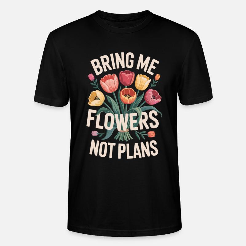Blumenstrauß mit Wunschtext - Stanley/Stella Unisex Bio-T-Shirt CRAFTER - Schwarz