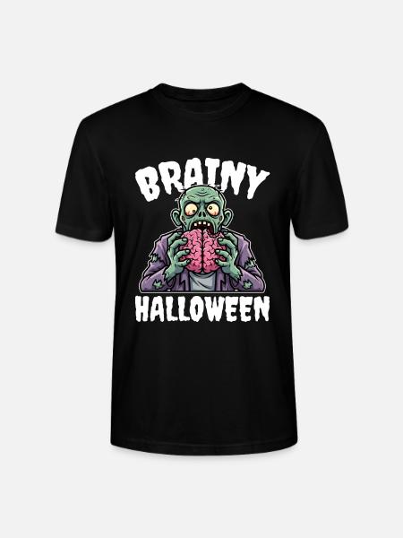 BRAINY HALLOWEEN - ZOMBIE HALLOWEEN - Stanley/Stella CRAFTER Unisex Organic T-Shirt - black