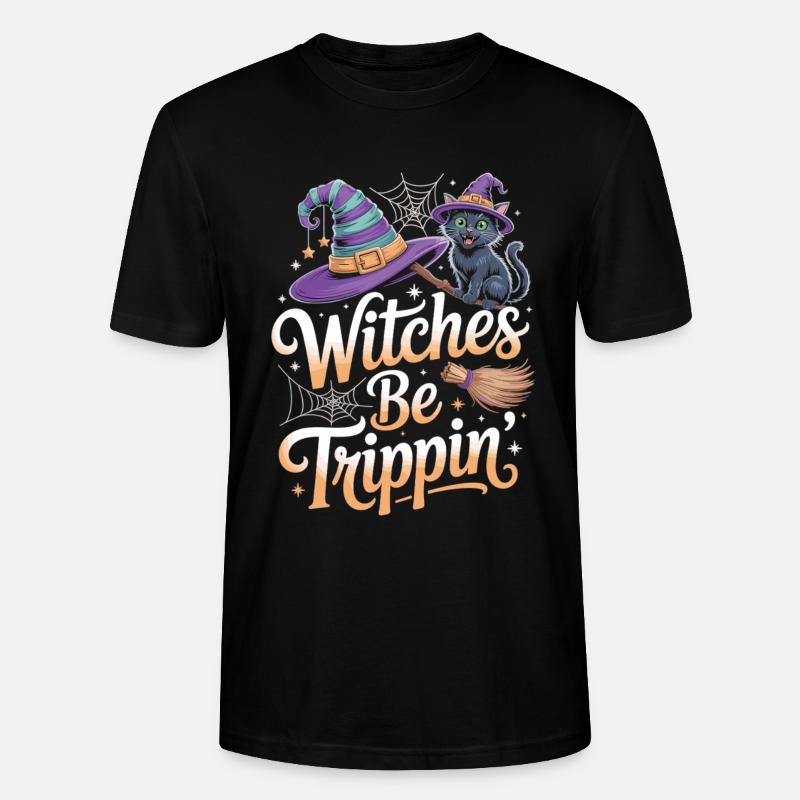 Katzen Hexe Halloween Kostüm - Stanley/Stella Unisex Bio-T-Shirt CRAFTER - Schwarz