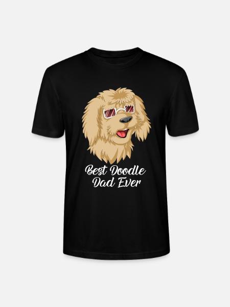 Golden Doodle Dad Dog with Sunglasses - Stanley/Stella CRAFTER Unisex Organic T-Shirt - black