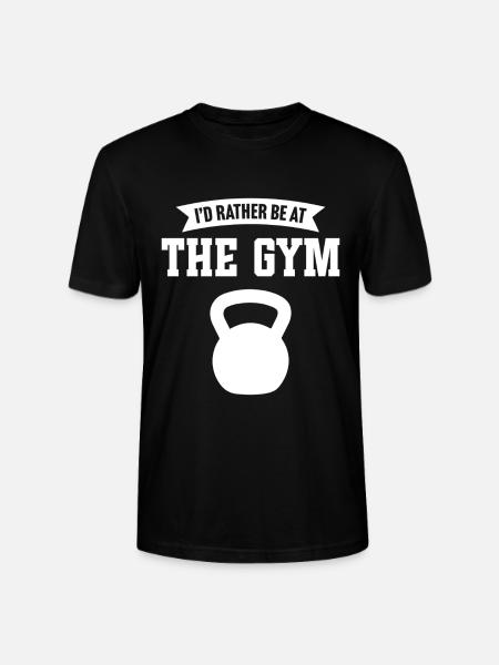 I'd rather be at the gym - Stanley/Stella CRAFTER Unisex Organic T-Shirt - black