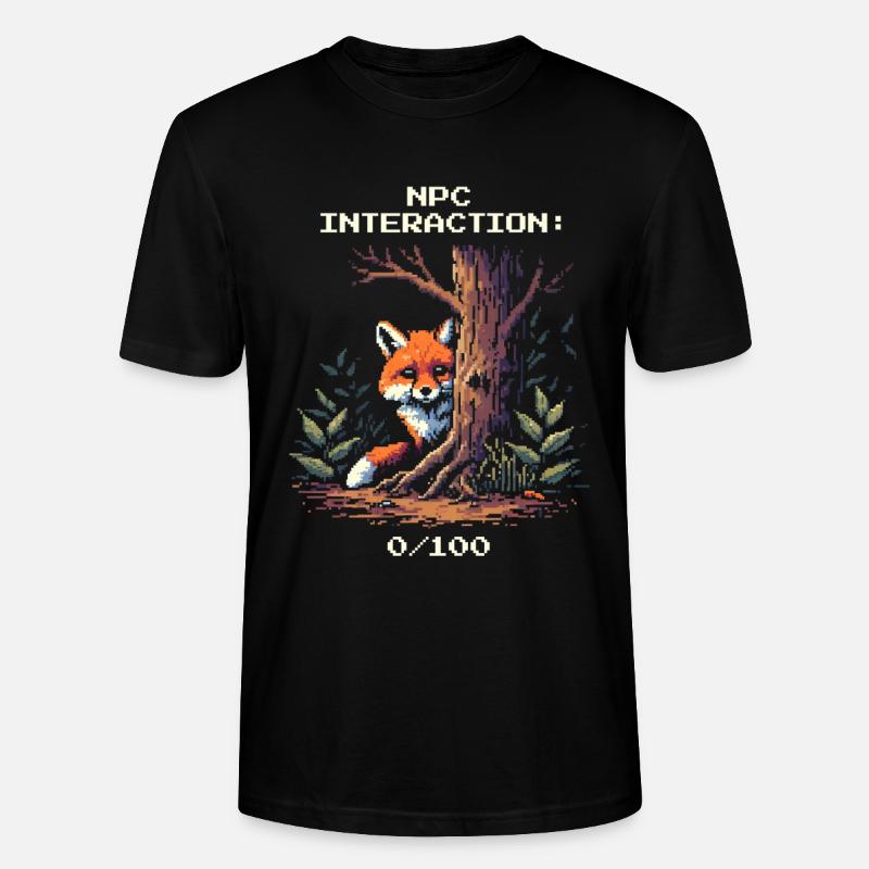 NPC Interaction: 0/100 | Introversion humor - Stanley/Stella CRAFTER Unisex Organic T-Shirt - black