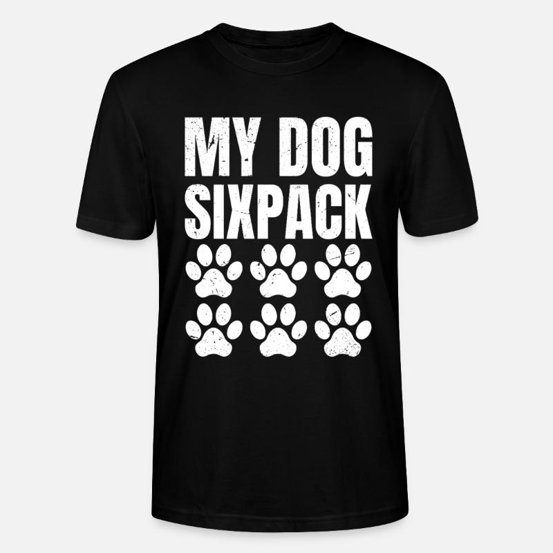 my dog six pack retro - Stanley/Stella Unisex Bio-T-Shirt CRAFTER - Schwarz