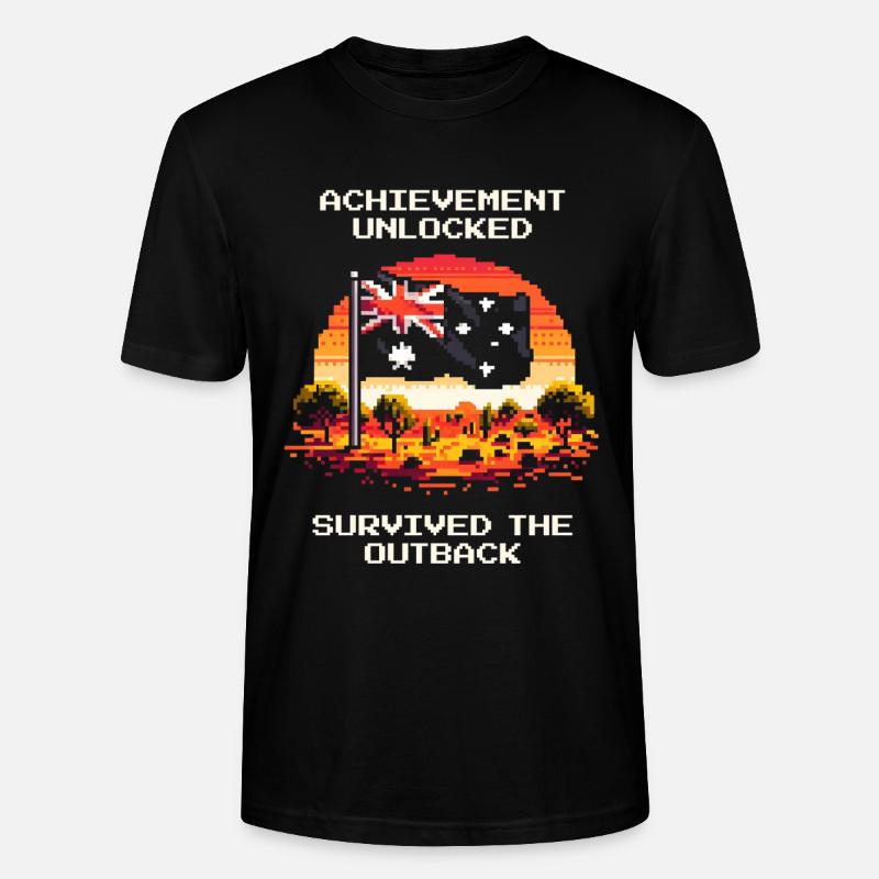 Achievement: Outback überlebt | Australien - Stanley/Stella Unisex Bio-T-Shirt CRAFTER - Schwarz