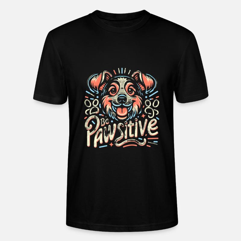 Be pawsitive süßer Hund - Stanley/Stella Unisex Bio-T-Shirt CRAFTER - Schwarz