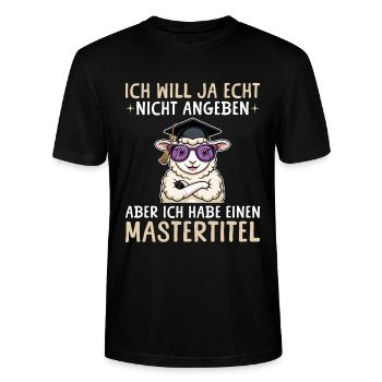 Master's degree achieved - Sheep with Master's title - Stanley/Stella CRAFTER Unisex Organic T-Shirt - black - Front - Alina (178cm) & Michal (187cm)