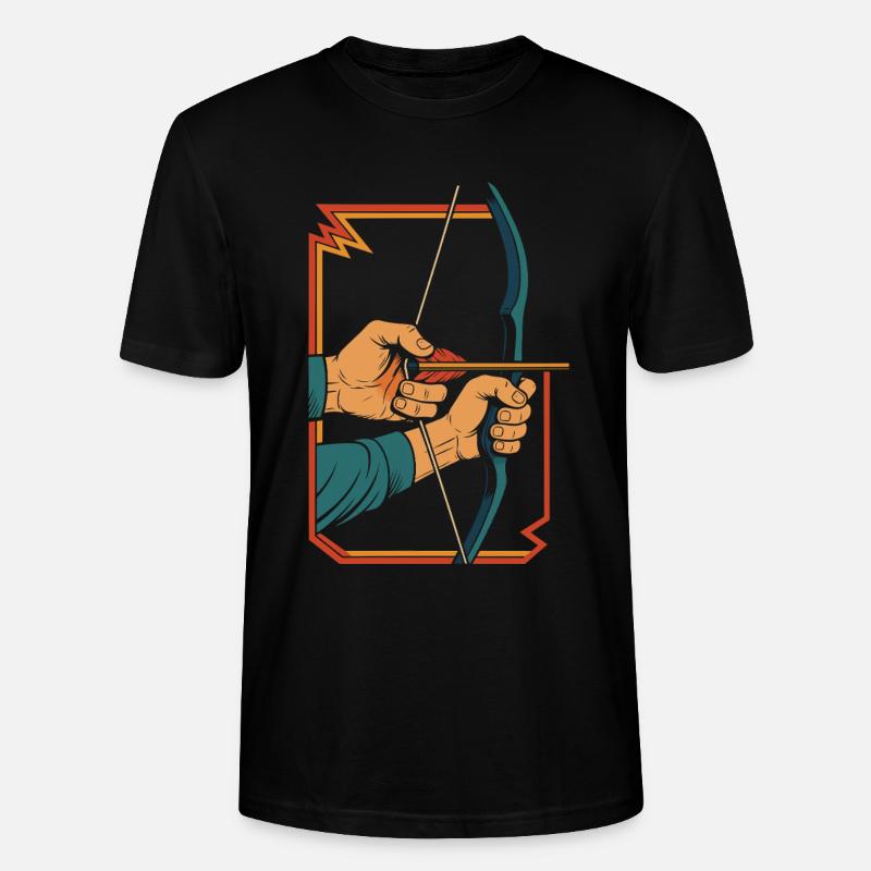 archery bow target archer hands retro - Stanley/Stella CRAFTER Unisex Organic T-Shirt - black