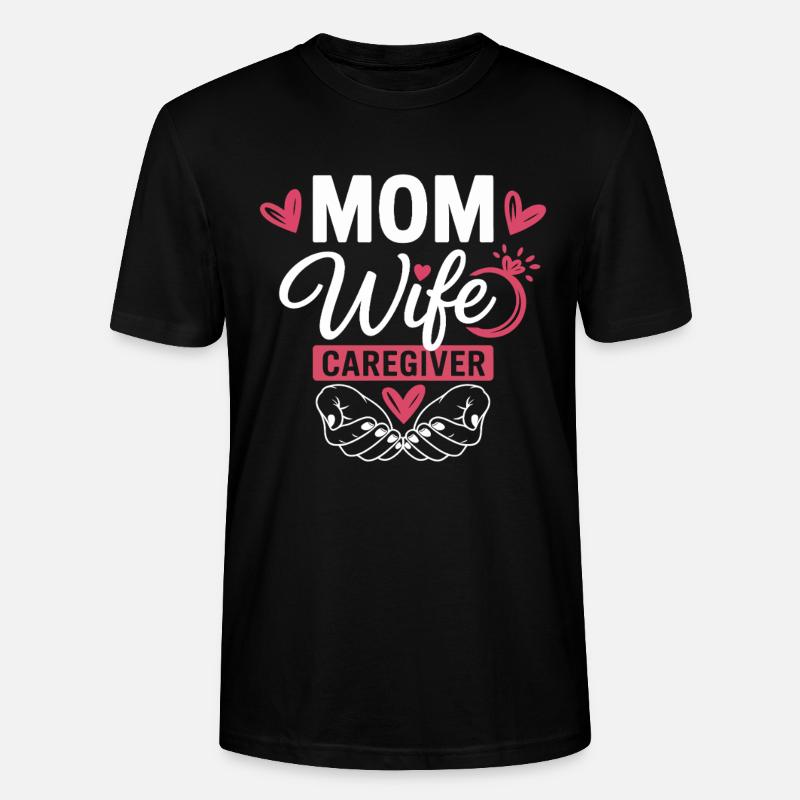 Mama Ehefrau Pflegeheldin Herzlogo - Stanley/Stella Unisex Bio-T-Shirt CRAFTER - Schwarz