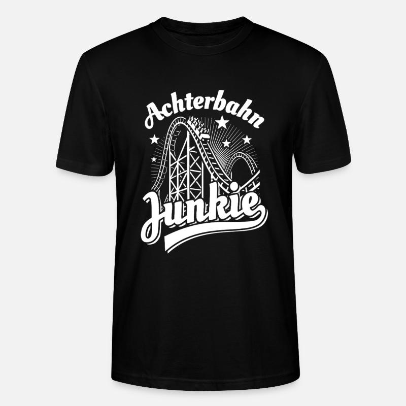 Roller Coaster Junkie - Parc d'attractions - Looping - T-shirt bio CRAFTER Stanley Stella Unisexe - noir