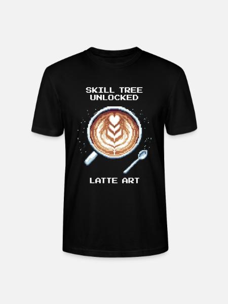 Skill tree unlocked: Latte Art | Barista - Stanley/Stella CRAFTER Unisex Organic T-Shirt - black
