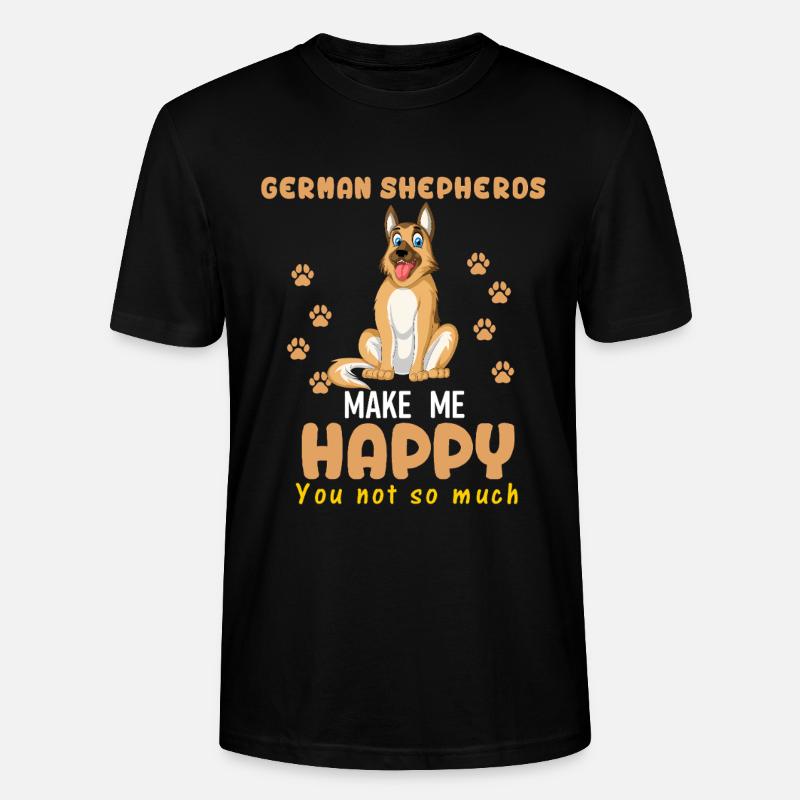 Deutscher Schäferhund Glück - Stanley/Stella Unisex Bio-T-Shirt CRAFTER - Schwarz