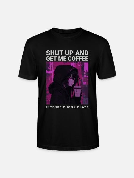 Hold kæft og giv mig kaffe Anime pige kaffe Phonk - Stanley Stella CRAFTER unisex økologisk-T-shirt - sort