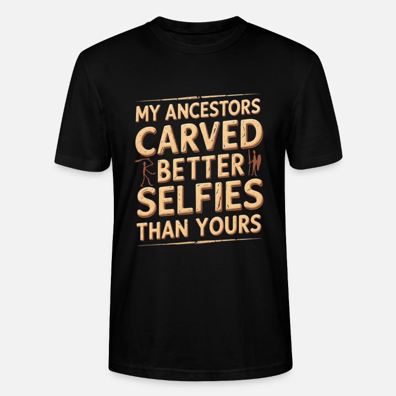 Petroglyphe Petroglyphen Craved Selfies - Stanley/Stella Unisex Bio-T-Shirt CRAFTER - Schwarz