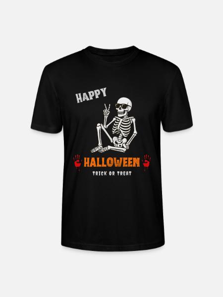 Halloween SPruch mit Skelett - Stanley/Stella Unisex Bio-T-Shirt CRAFTER - Schwarz