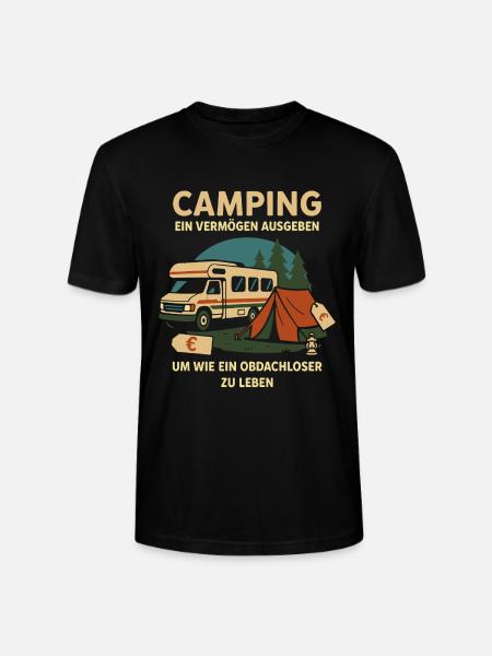 Camping Spending Assets to Be Homeless - Stanley/Stella CRAFTER Unisex Organic T-Shirt - black