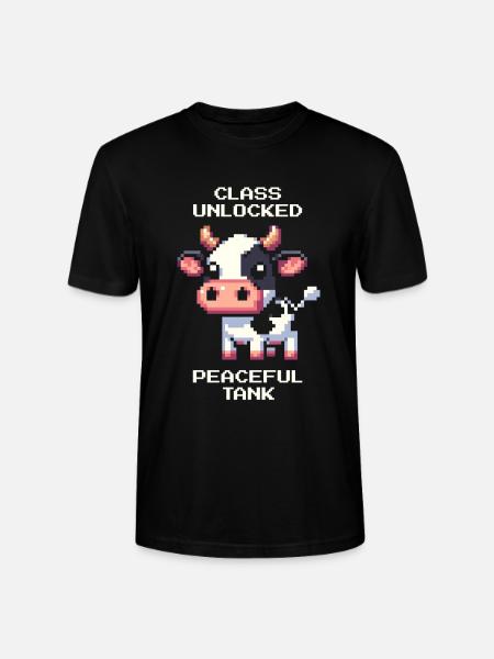 Class: Peaceful Tank | Cow Humor - Stanley/Stella CRAFTER Unisex Organic T-Shirt - black