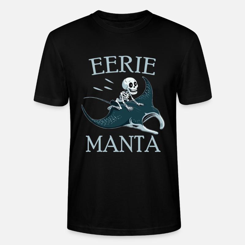 Skelett auf Mantarochen  - Stanley/Stella Unisex Bio-T-Shirt CRAFTER - Schwarz