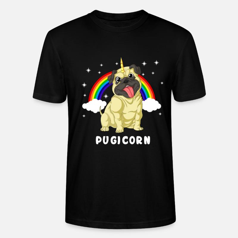 Mops Einhorn - Stanley/Stella Unisex Bio-T-Shirt CRAFTER - Schwarz